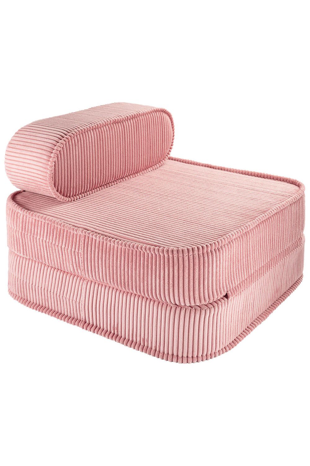 Fauteuil pliant en velours côtelé Pink Mousse