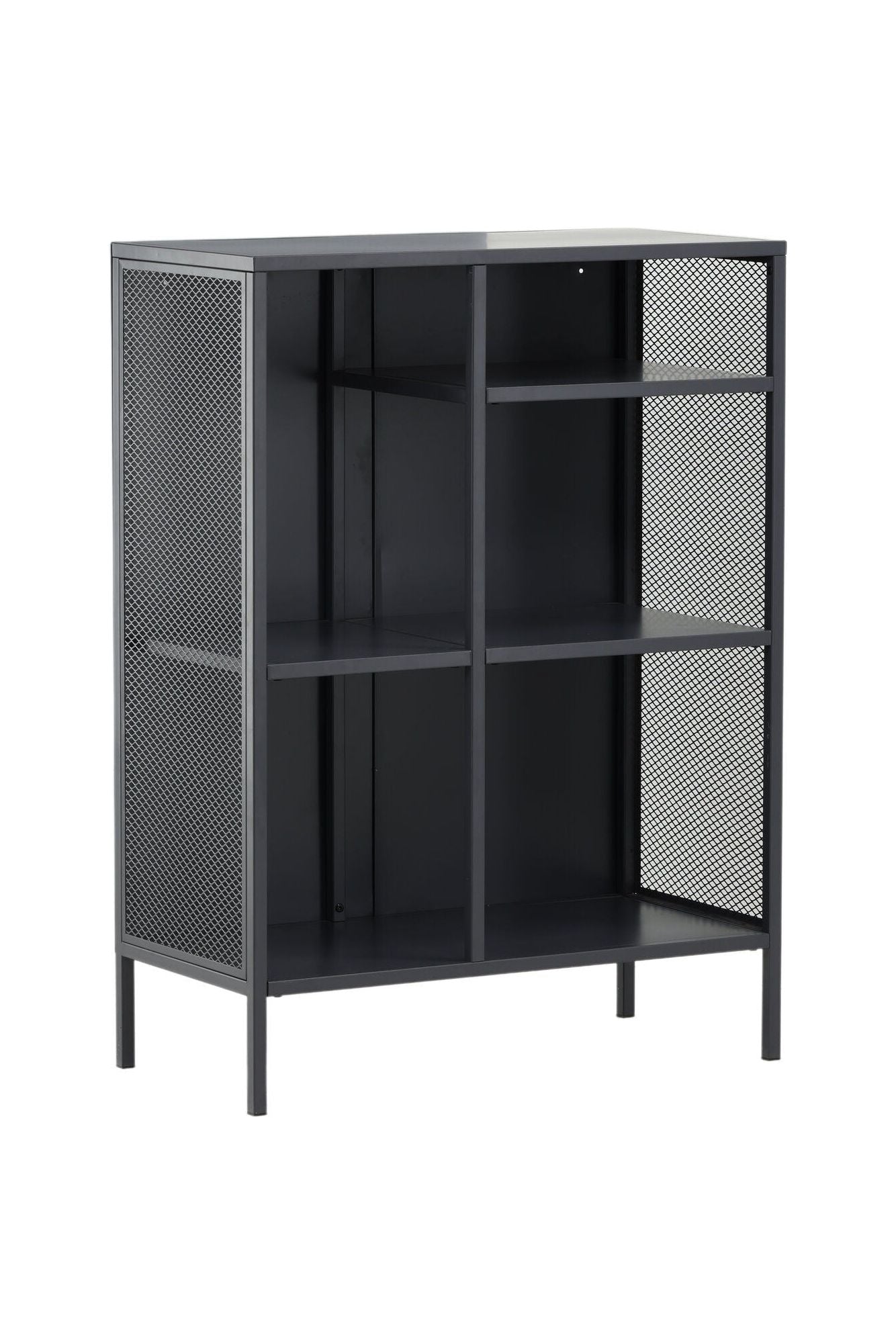 Misha Bookcase - Wire Mesh - Grey