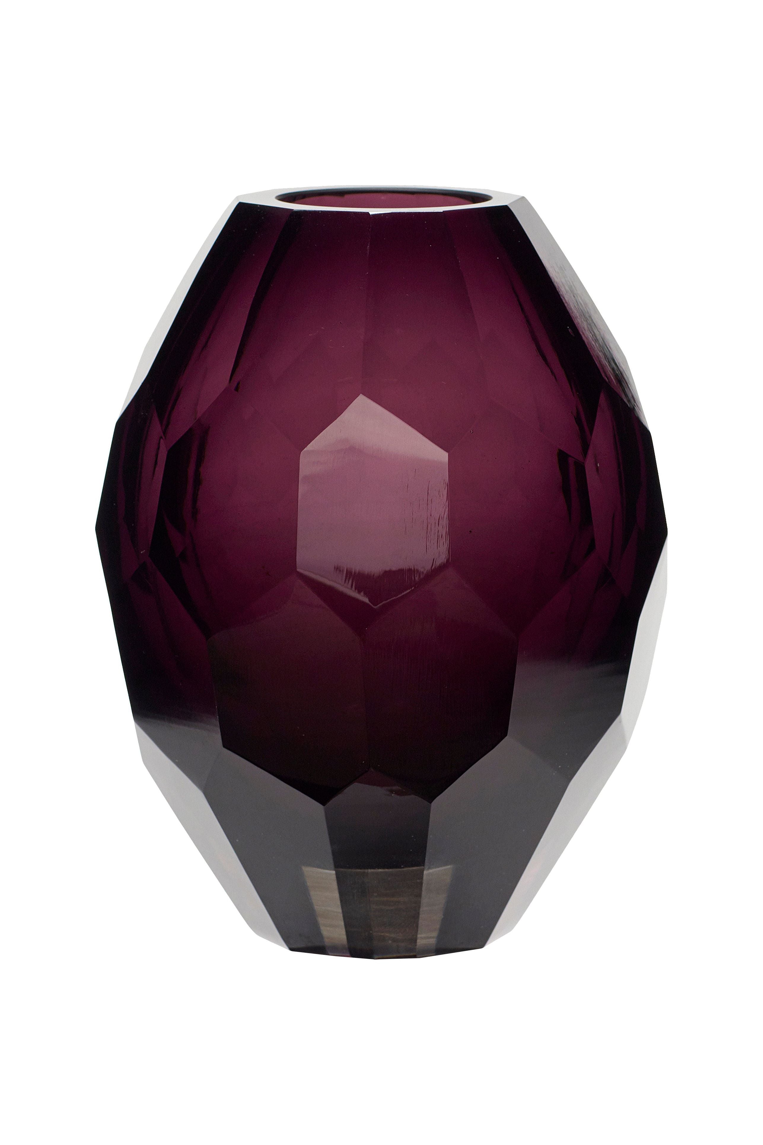 Facet Vase Burgundy