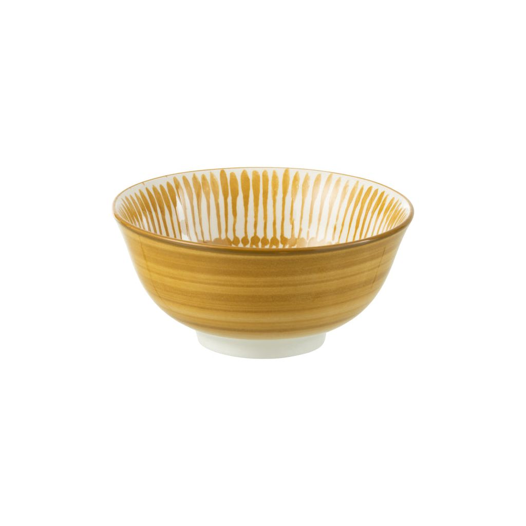 Large White/Ocher Porcelain Jam Bowl