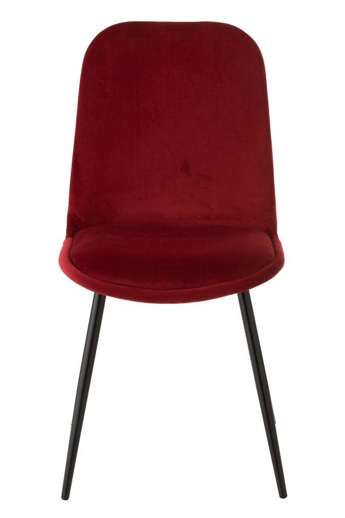 Claire Chair Metal/Burgundy Textile 