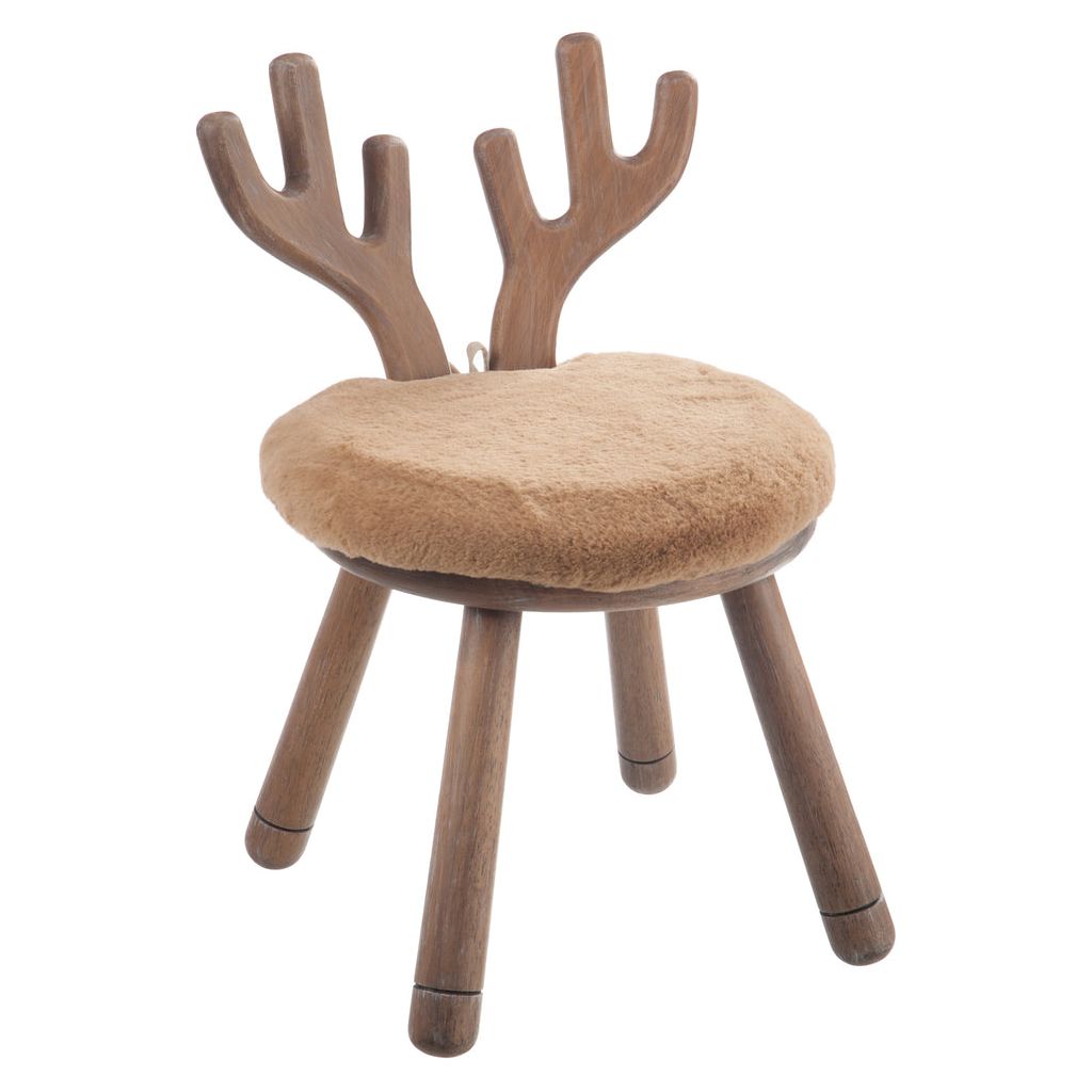 Stuhl mit Hirschohren aus Naturholz 
