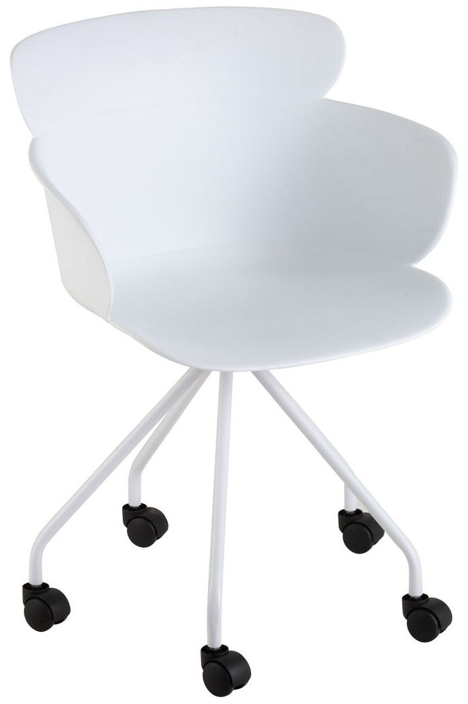 Eva Chair on Casters in White Polypropylene 