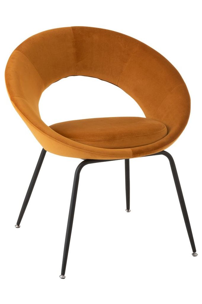 Round Metal/Ocher Textile Chair 