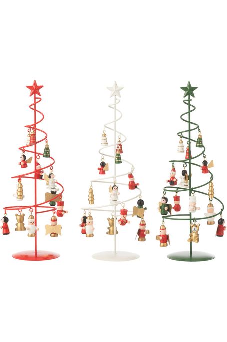 Weihnachtsbaum + Metall-Swirl-Mix-Figuren, 3er-Set