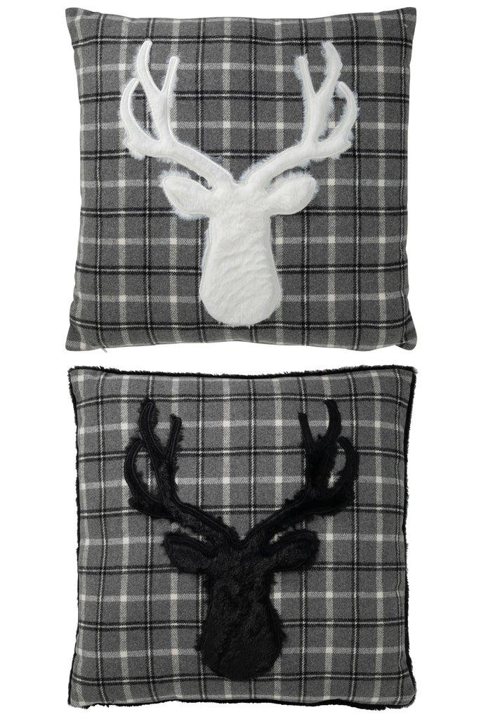 Embroidered deer pattern cushion