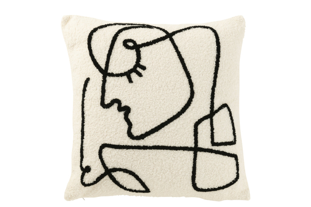 Abstract Face Boucle Cushion