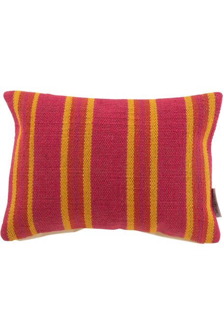 Anna Rectangular Cushion Fine Grooves Jute Pink / Yellow