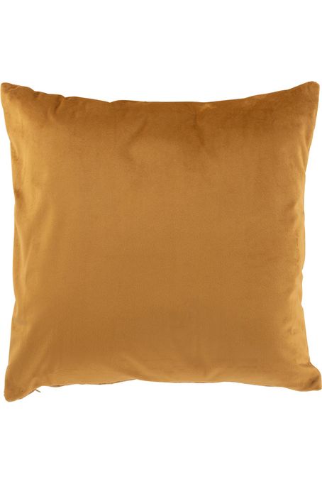 Coussin en chenille avec motif, polyester, coloris ocre/blanc