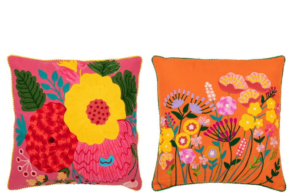 Flower cushion assortment of 2