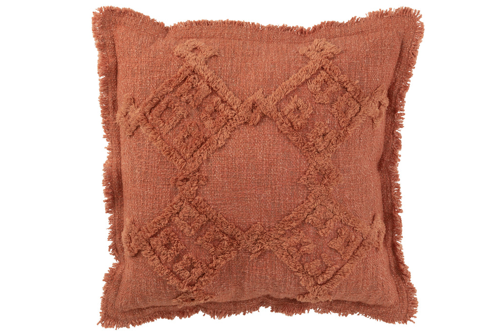 Cotton fringed cushion