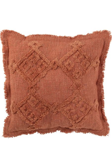 Cotton fringed cushion