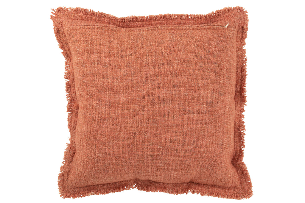 Cotton fringed cushion