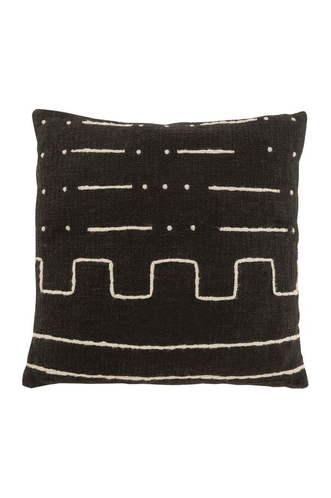 Cushion Nina Black Graphic Drawing