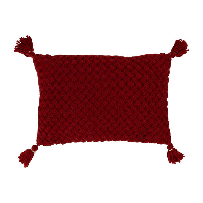 Coussin Tricoté avec Pompons