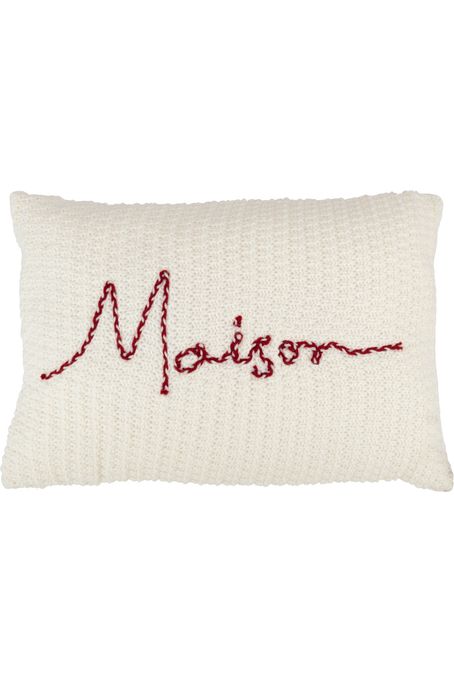 Coussin Maison Polyester/Acrylique Rouge/Blanc