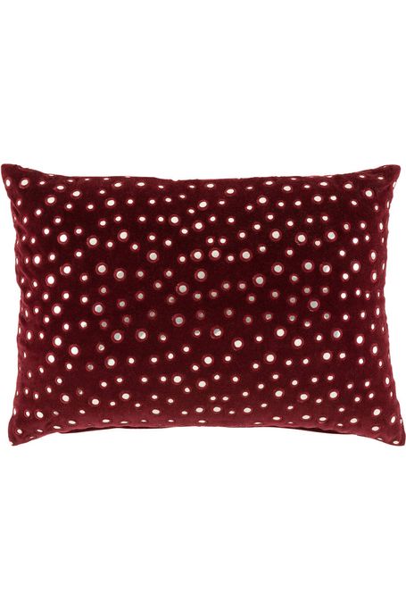 Rectangular Mirror Cushion Cotton Red/Silver