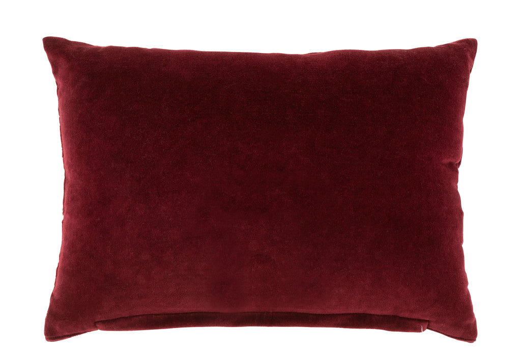 Rectangular Mirror Cushion Cotton Red/Silver