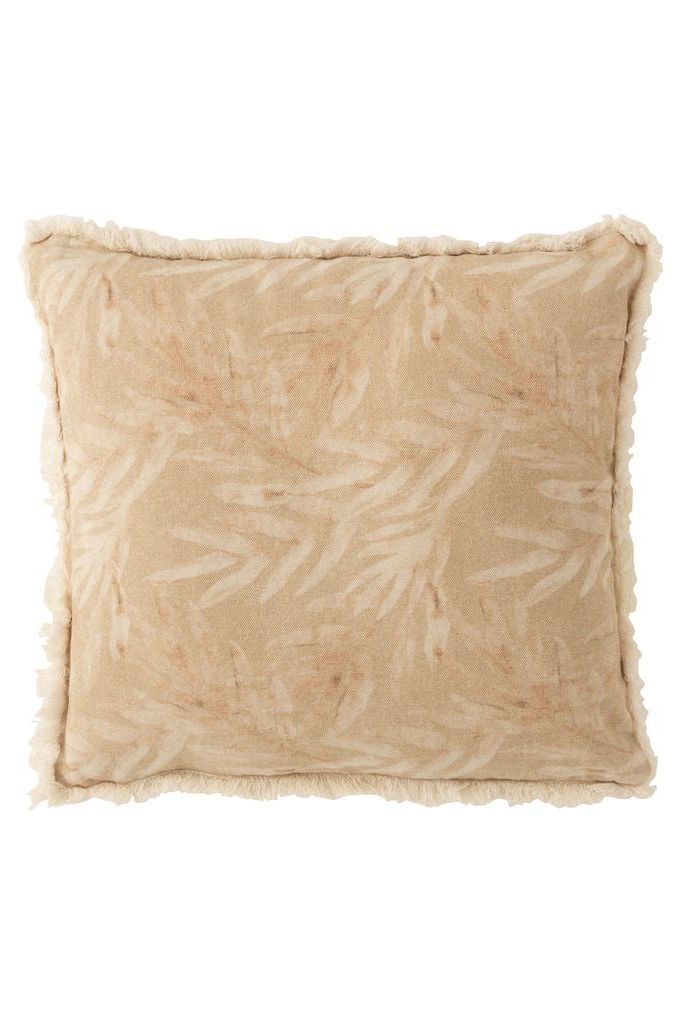 Coussin Plante en Coton Beige