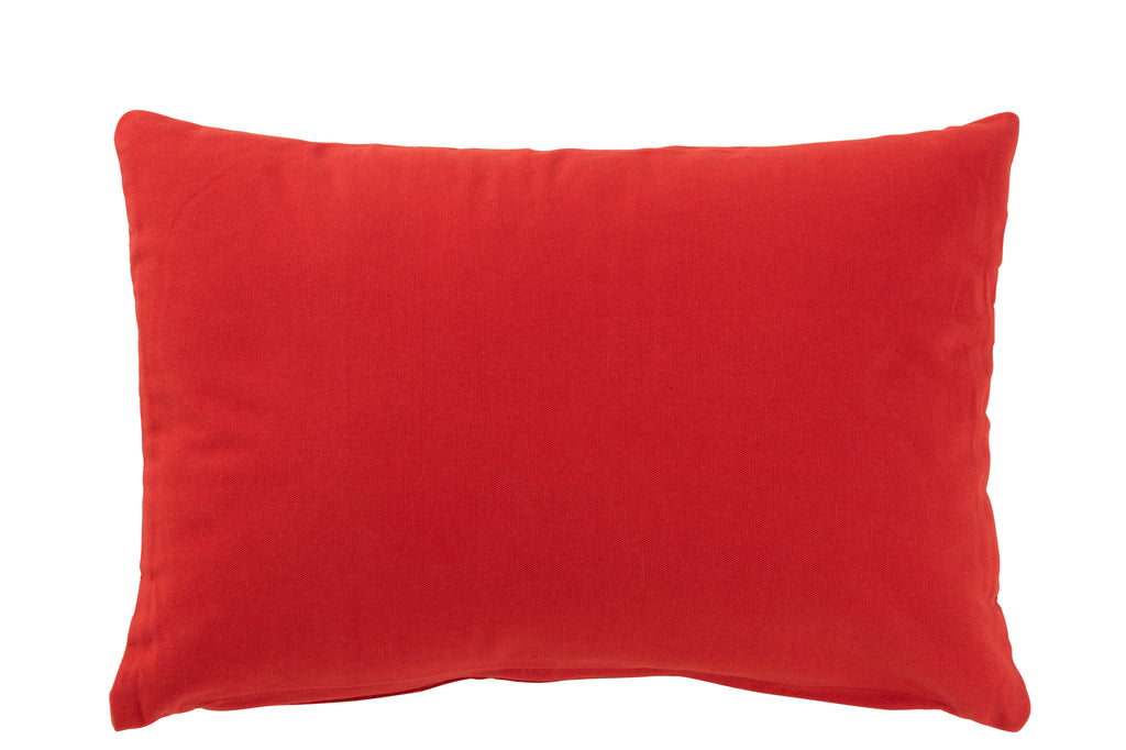 Joyful Velvet Rectangular Cushion Red/White