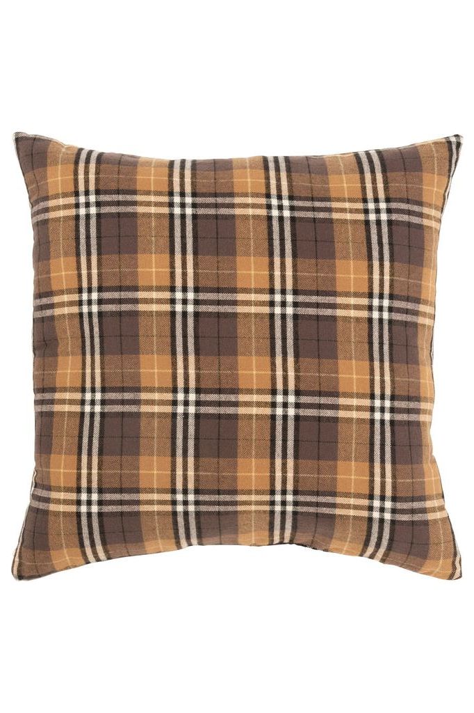 Quadrille Square Textile Cushion Brown/Black/Ocher