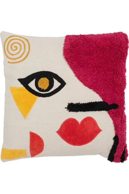 Abstract Face Square Cushion