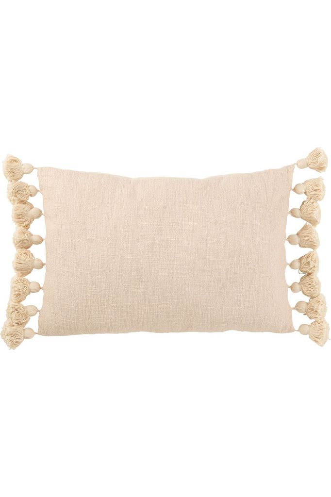 Long Cotton Pompom Cushion