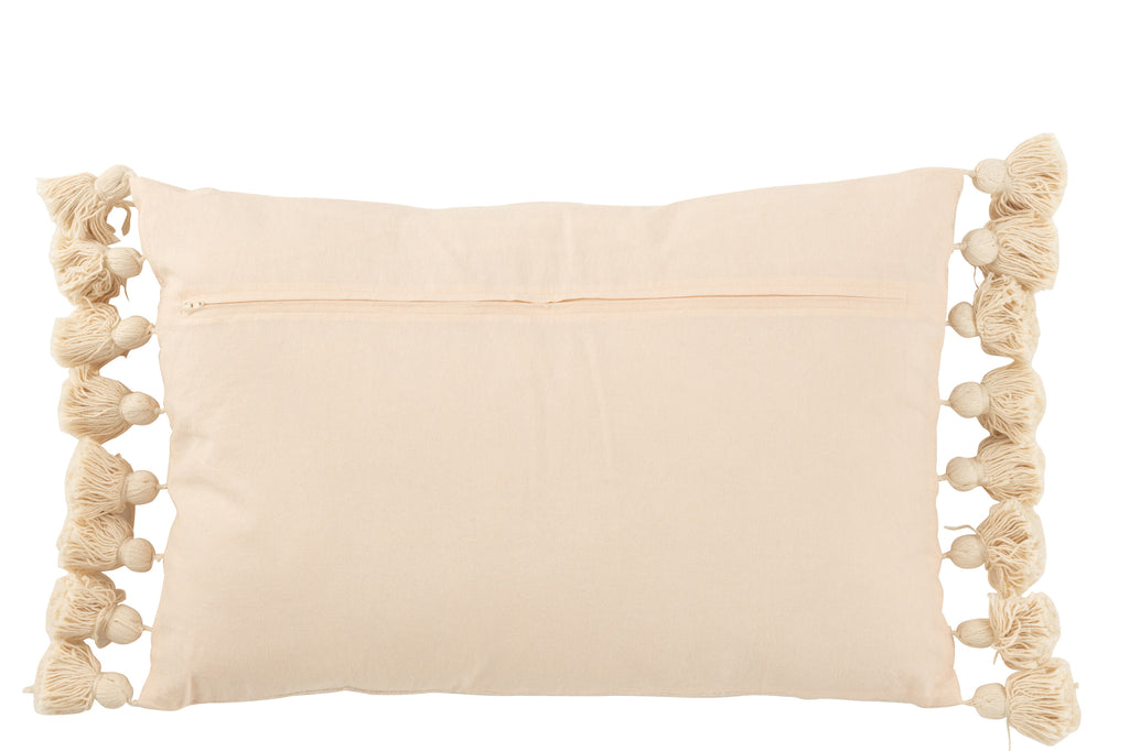 Long Cotton Pompom Cushion