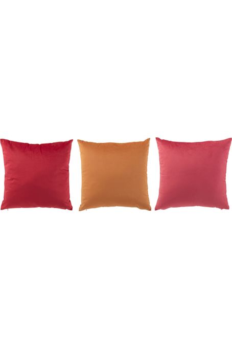 Coussin Velours Ocre/Rose Assortiment de 3