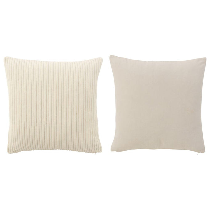 Coussin Velours Carre Coton Blanc Assortiment De 2