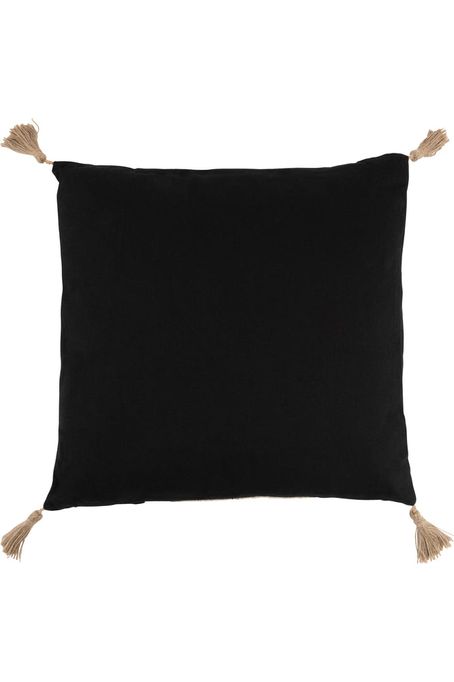 Coussin Milo tissé carré en Polyester Noir