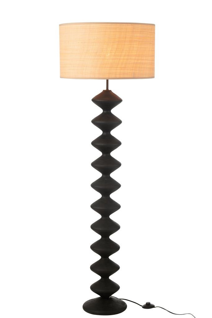 Floor Lamp Caterpillar Poplar Wood Black/Natural