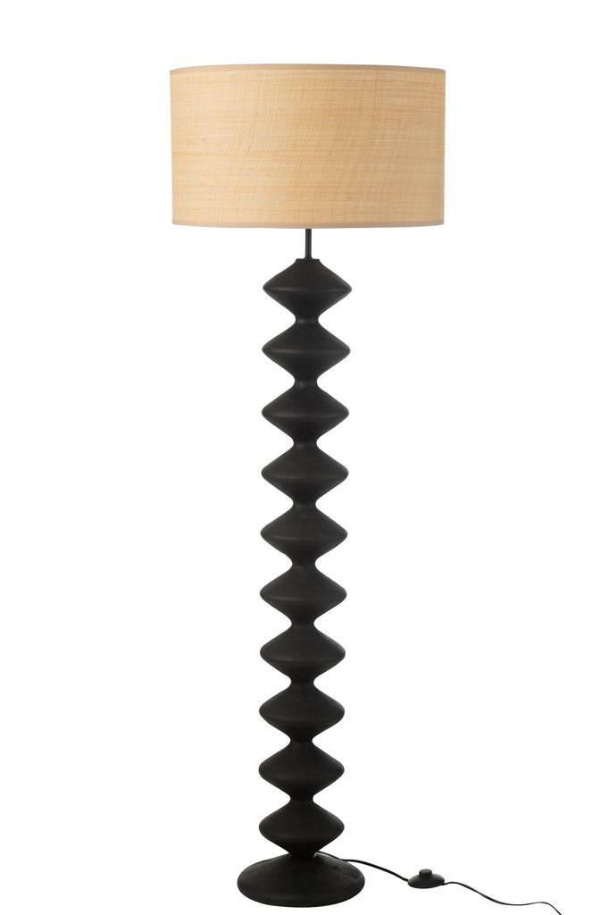 Floor Lamp Caterpillar Poplar Wood Black/Natural