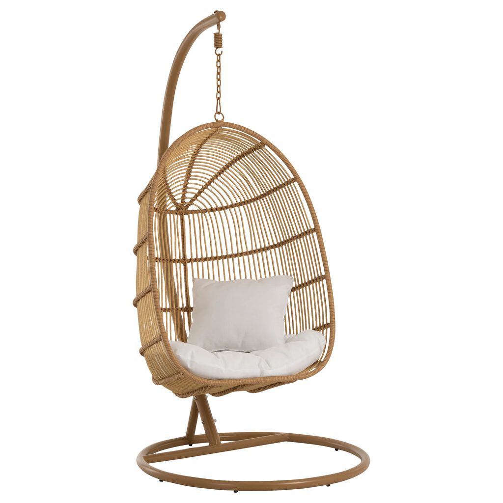Oval Hanging Chair Natural Steel 