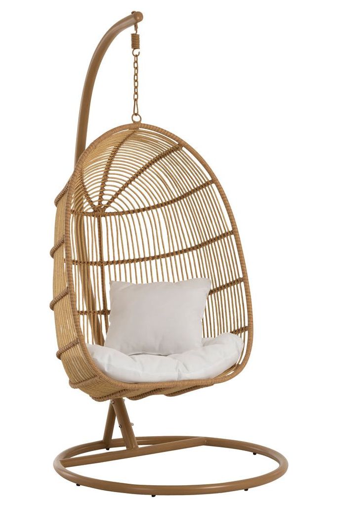 Oval Hanging Chair Natural Steel 