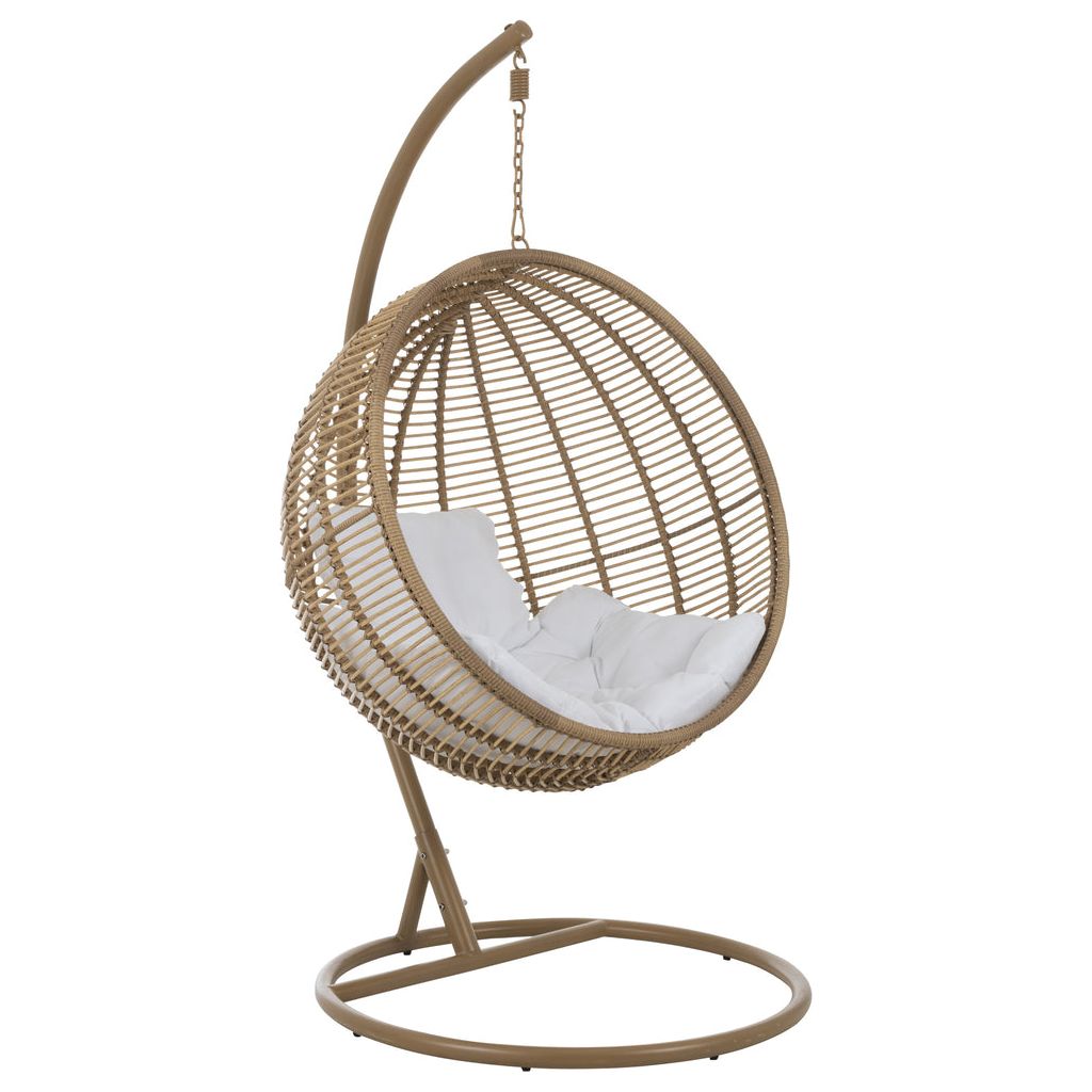 Round Hanging Chair in Natural Steel 