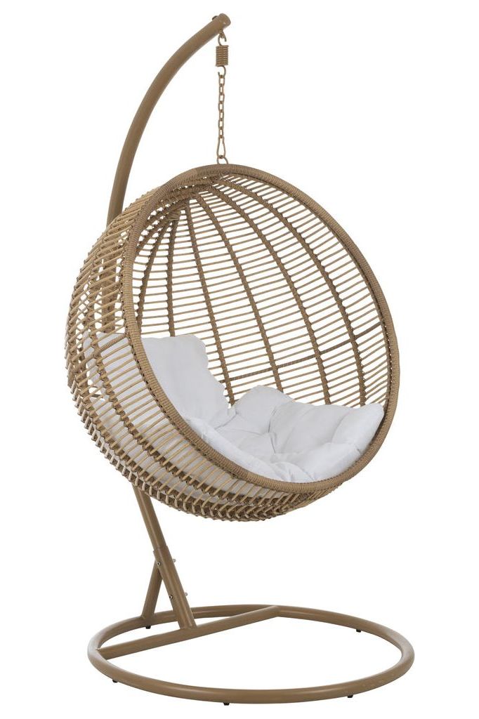 Round Hanging Chair in Natural Steel 