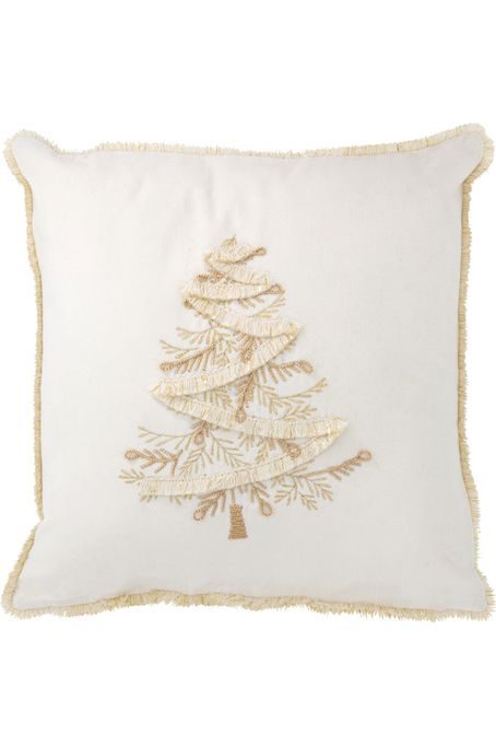 Coussin Arbre Textile Blanc/Doré