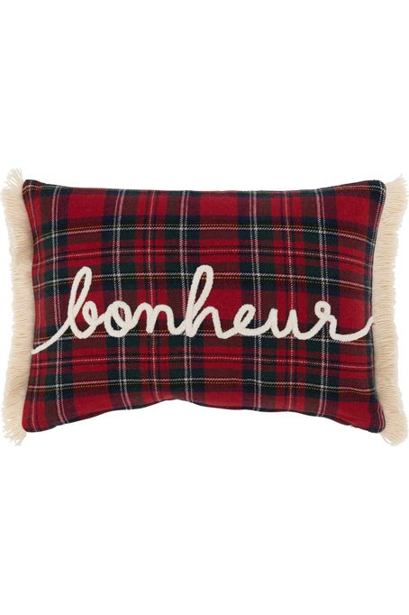 Coussin Carreaux Bonheur Rouge/Vert