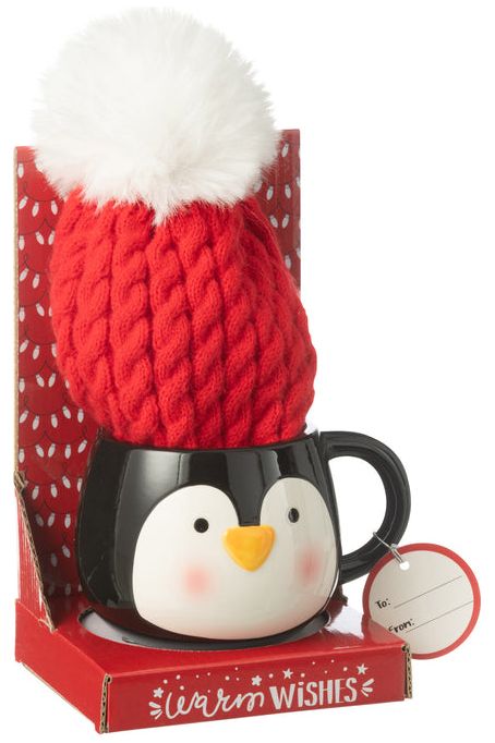 Tasse et Bonnet Pingouin en Boîte Cadeau