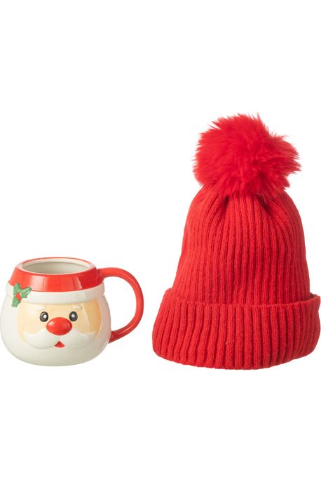 Tasse et Bonnet Père Noël en Boîte Cadeau