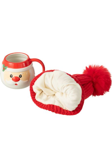 Tasse et Bonnet Père Noël en Boîte Cadeau