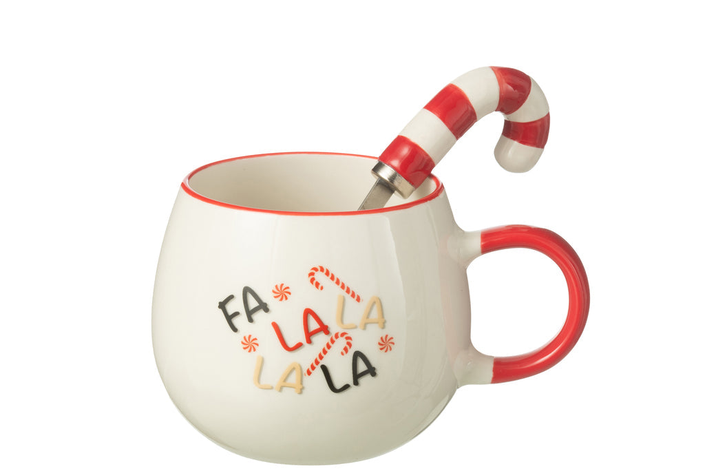 Tasse + Löffel in Geschenkbox – rote Keramik