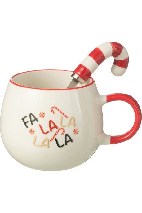 Mug + Cuillère en Coffret Cadeau - Céramique Rouge