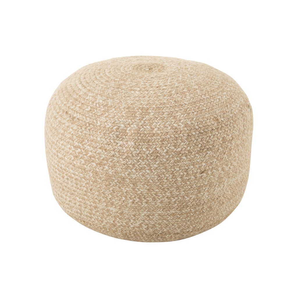 Miami Poly Pouf Natural/White 