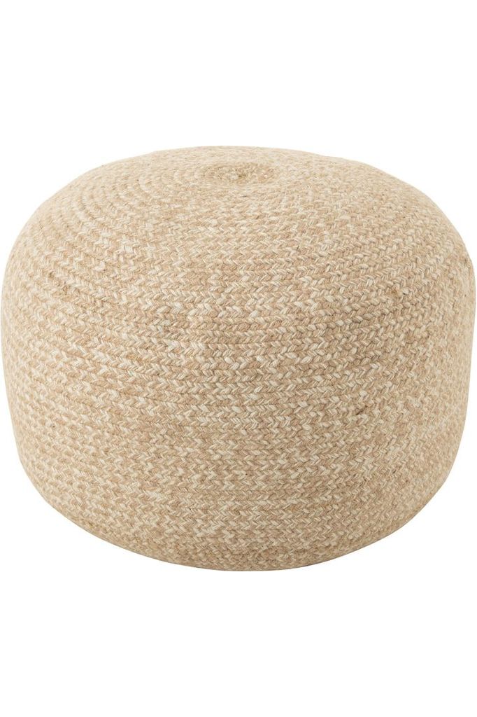 Pouf Miami Poly Naturel/Blanc