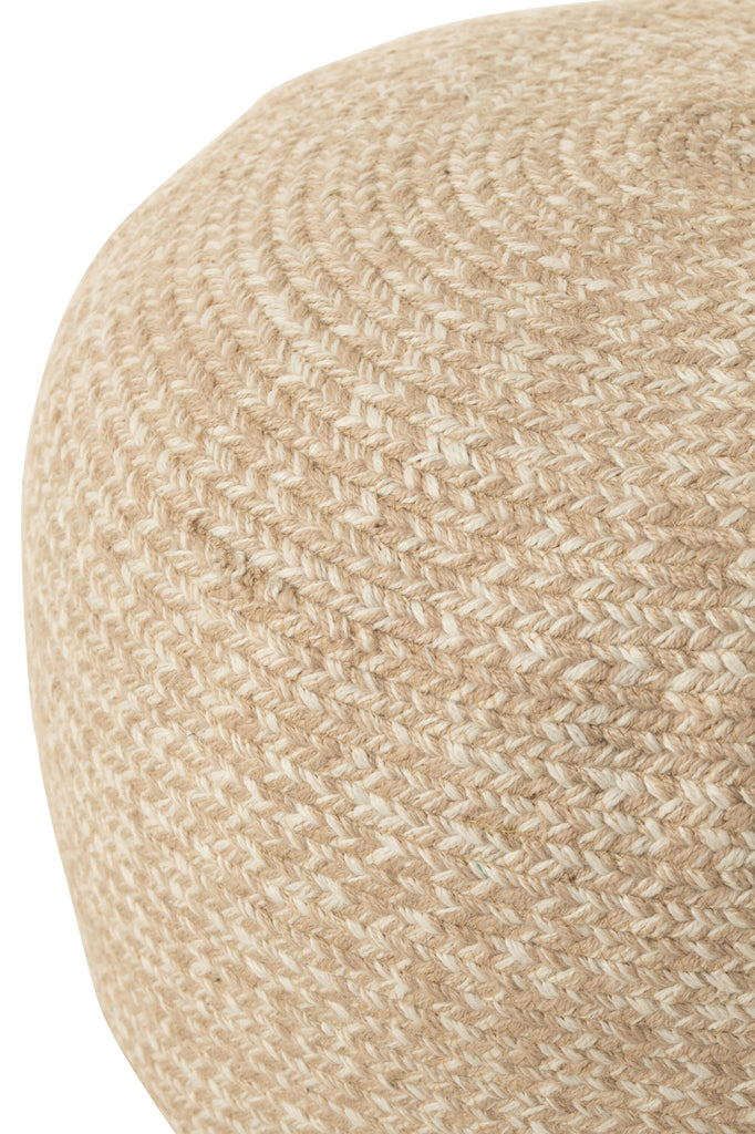 Miami Poly Pouf Natural/White 