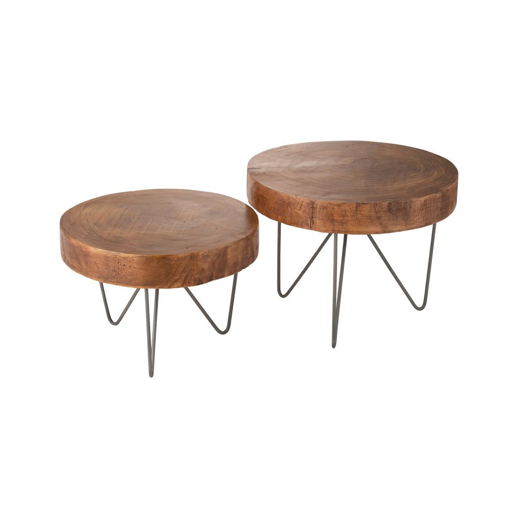 Set of two Paulownia Brown Tables