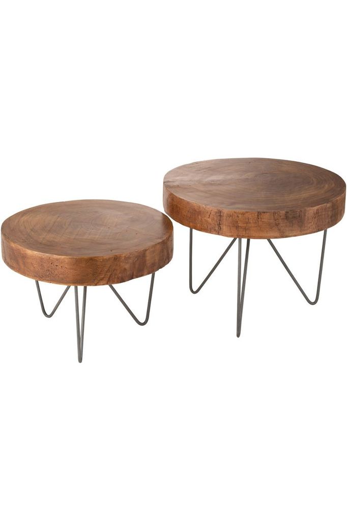 Set of two Paulownia Brown Tables