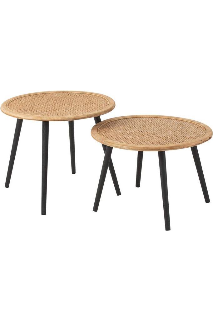 Set of Two Natural Bamboo Tables